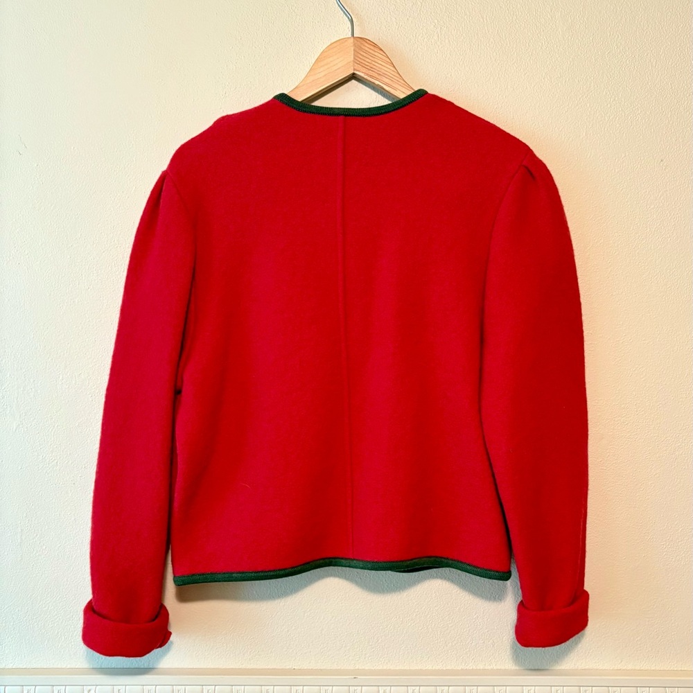 Vintage Geiger red wool embroidered‎ cardigan jacket - Picture 8 of 10
